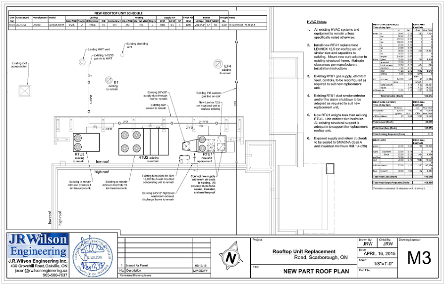 HVAC Plumbing drawings and calculations for Commercial permit letter application diagram 